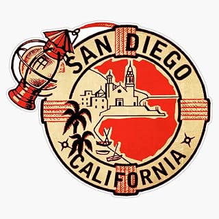 San Diego Vintage Travel Decal Usa Vinyl Decal Wall Laptop Bumper Sticker 5in(RDB-USA-STICKERS-10425)