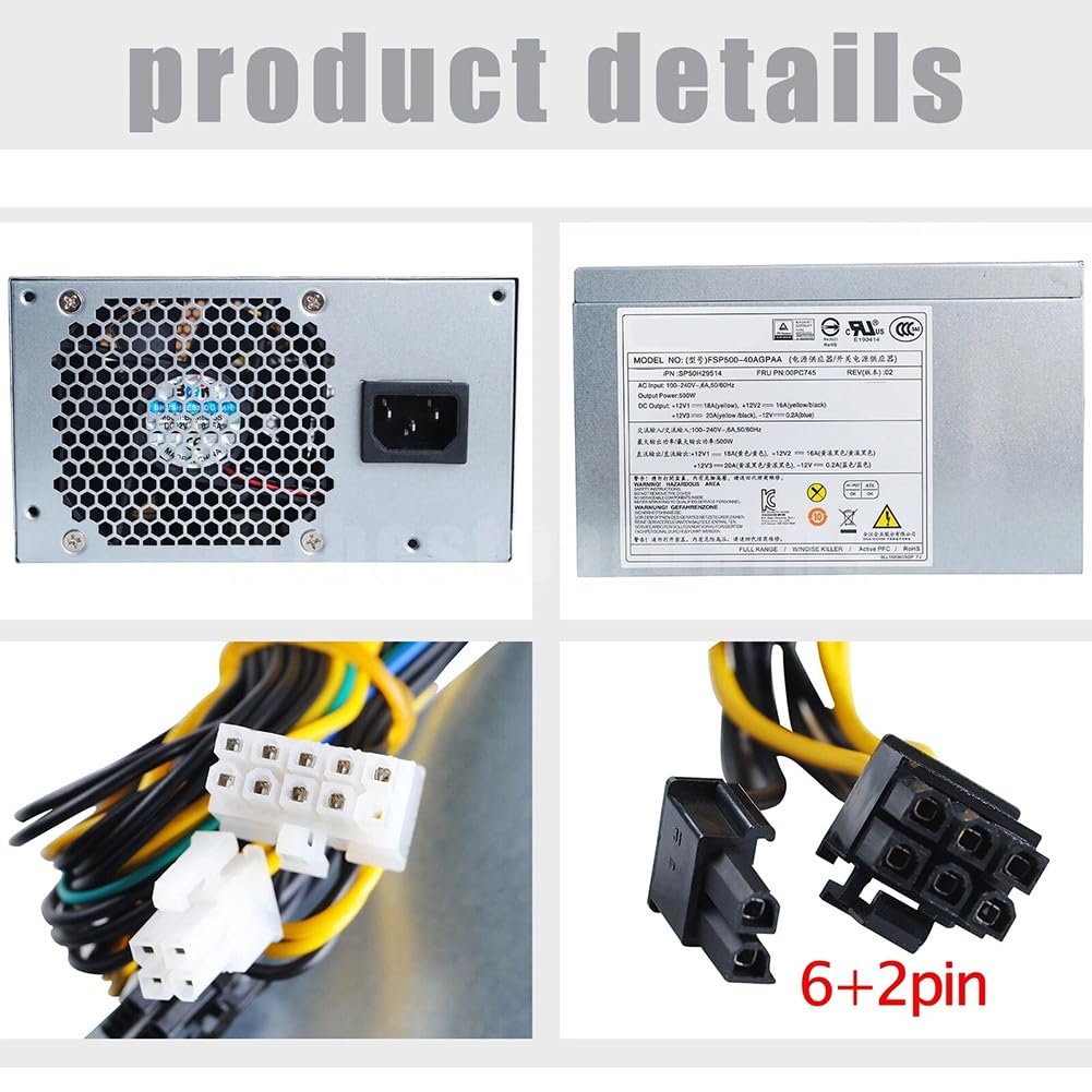 Case Alimentatore, Computer PSU 500W, a basso rumore, per FSP500-40AGPAA/60ETN/50AGPAA, P300/P310/P320/P410