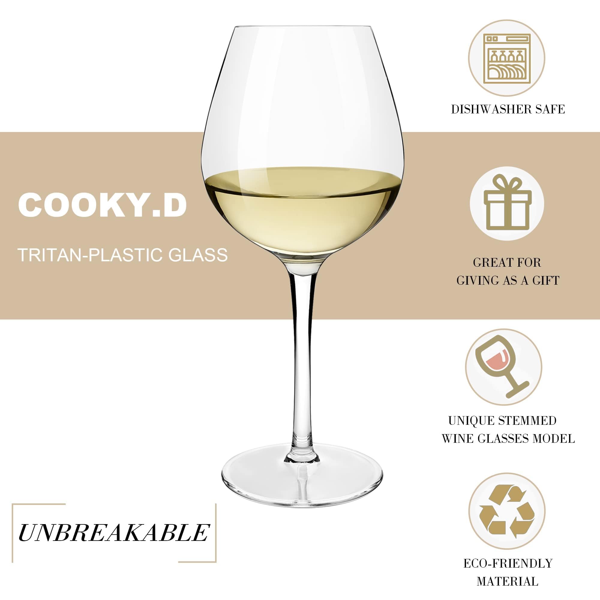 Bicchieri Da Vino In Plastica Tritan Hotder 355ml | Set 4 Pezzi, Infrangibili, Lavabili In Lavastoviglie | Senza BPA - Foto 9