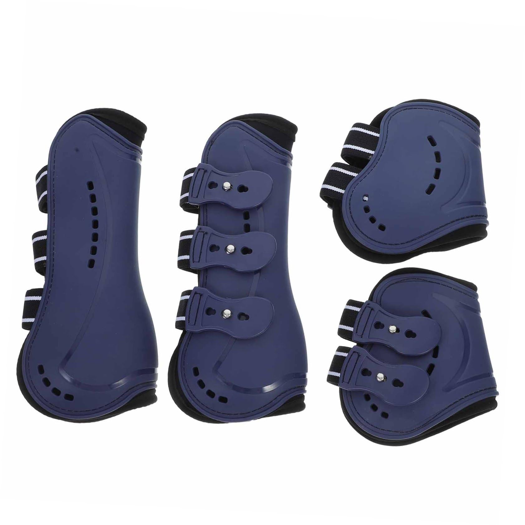 Stivali da Equitazione da Cavallo Protezione, 4 Pezzi Pu | Design a Punta Aperta, Adatti a Salti con Ostacoli e Trail Riding, Facile da Usare