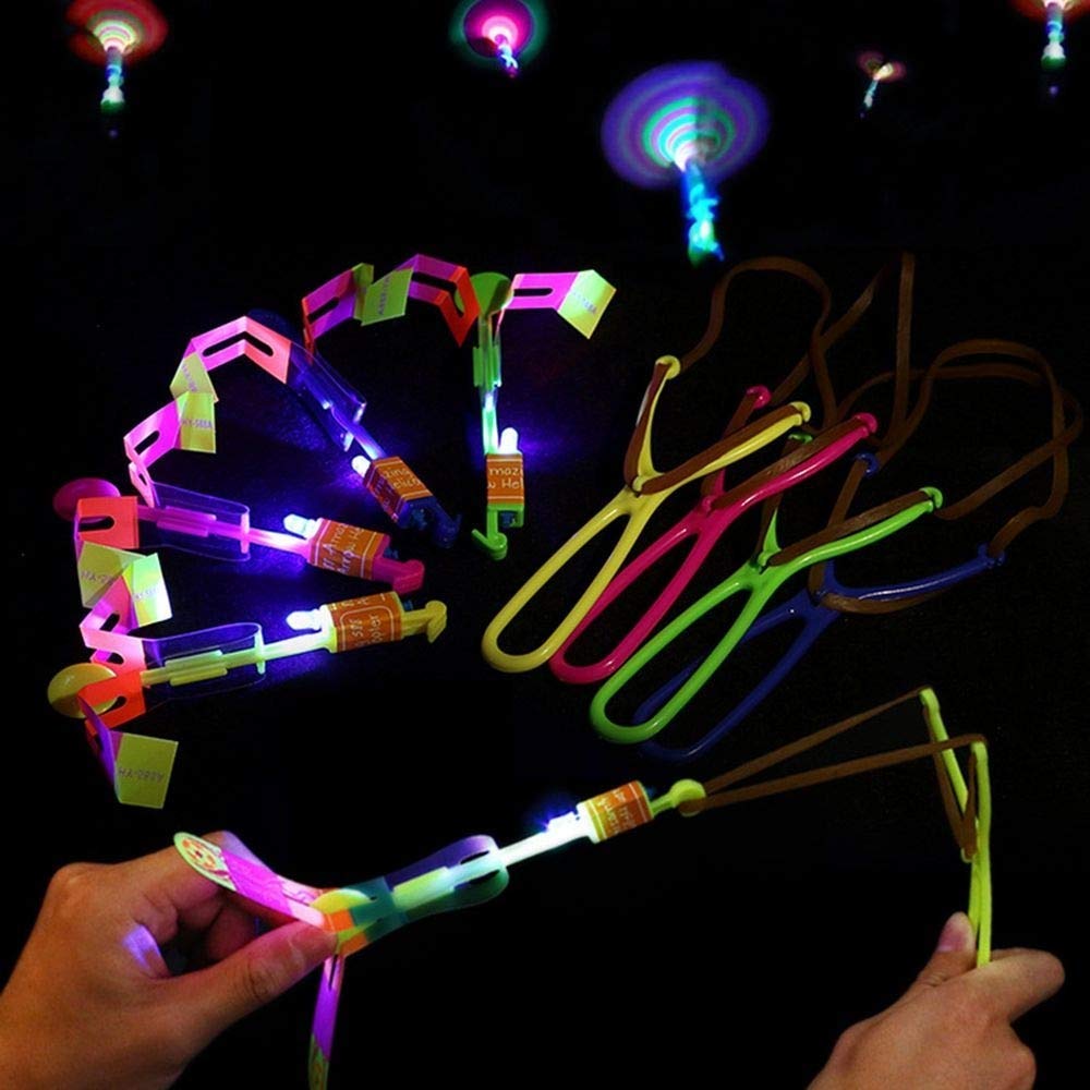 advancedestore Amazing Led Light Arrow Flying Toy Party Fun Gift Elastic, Flying Arrow Flashing Children's Toys Birthdays Thanksgiving Christmas Day Gift Outdoor Game for Children Kids (Pack of 3)