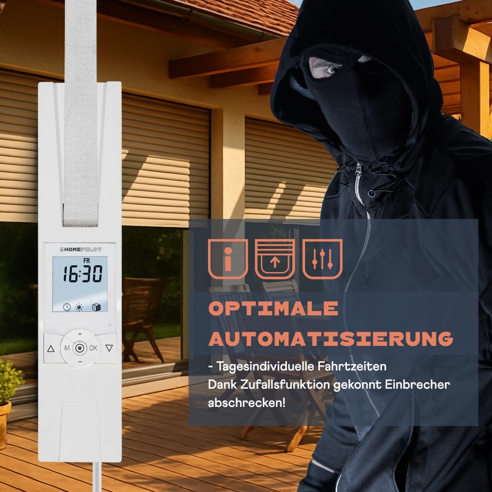 Home Pilot - Power Version | Gurtwickler Premium für schwere Rollläden (bis 60 kg) und großem Gurtkasten - 10172360