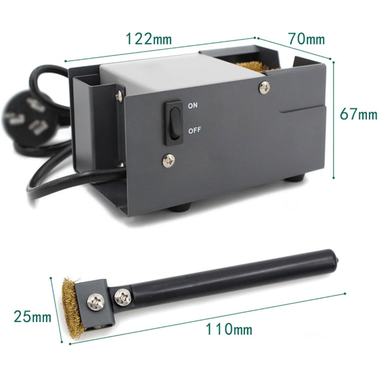 Limpiador de Cobre for Puntas de Soldador motorizado, Limpiador automático de Puntas for Soldador de 5 W con Cepillo de Cobre de 110 mm, Temperatura 300 ℃, for Soldadura y reparación