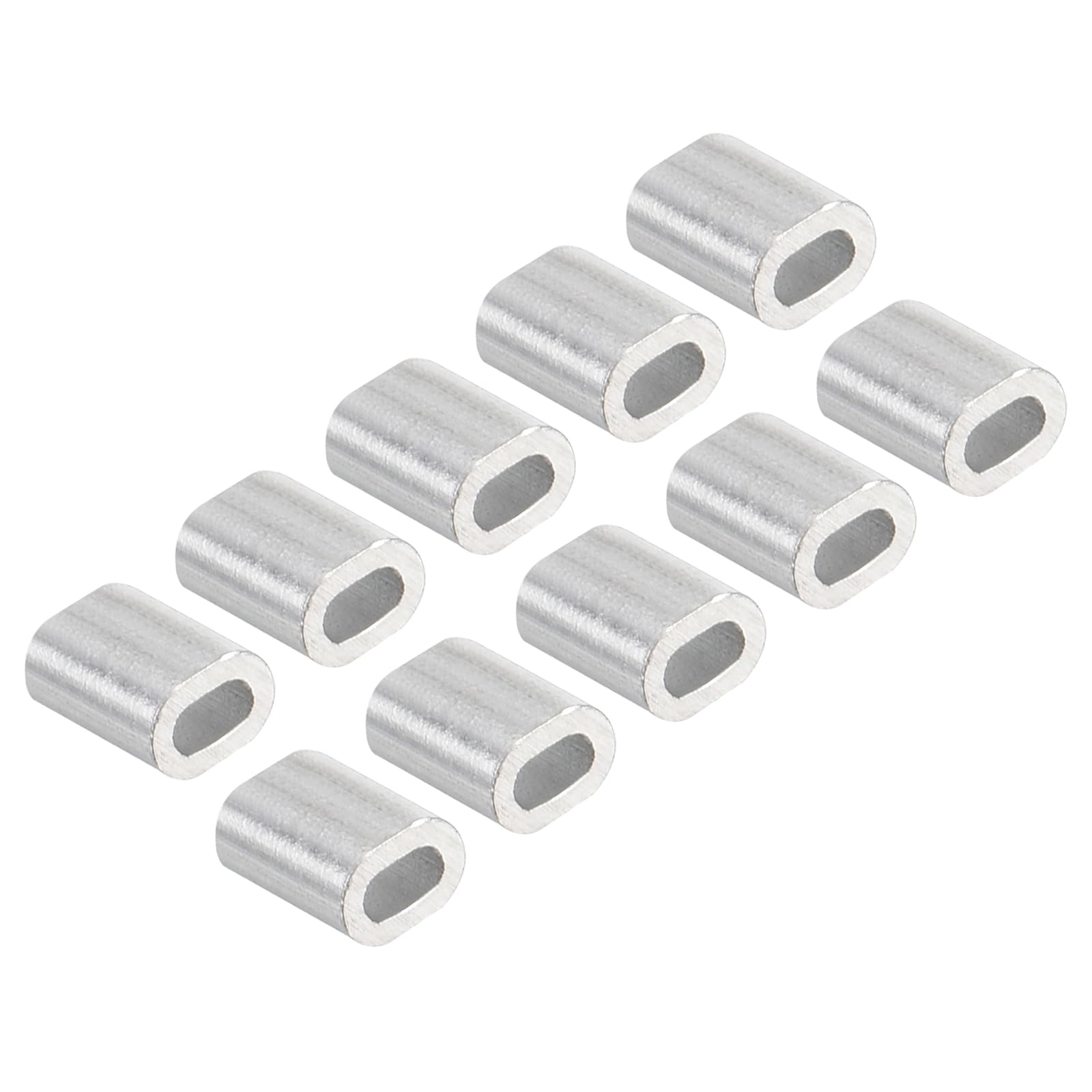 QUARKZMAN 5 mm aluminiowe zaciski tulejowe x 100 szt. pojedynczy otwór na 1 mm linka stalowa i linia kablowa [odcień srebrny]