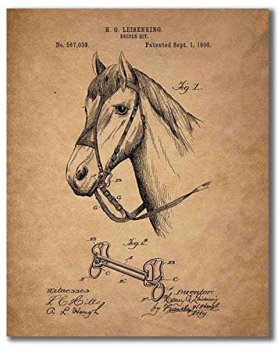 Horse Riding Patent Prints - Set Of 4 Equestrian Decor Wall Art Photos #TOP4