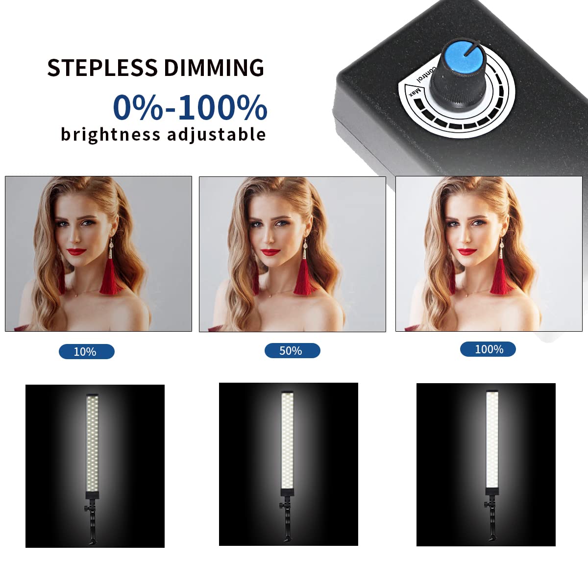 Kit d’Eclairage LED Studio de Photographie avec Support de Lumière Trépied et Lumière de Replissage pour Portrait, Vidéo, Produit, en Direct