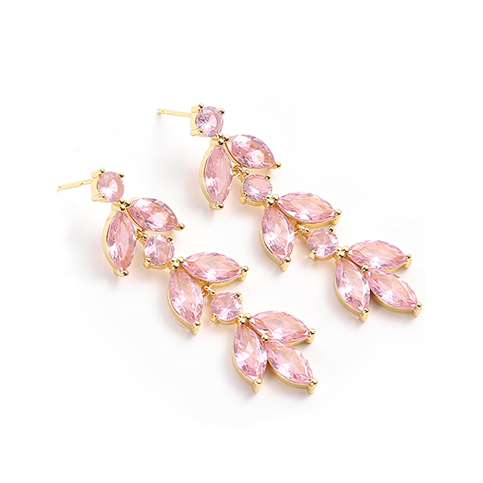 GAOKOXI Cubic Zirconia Wedding Earrings for Bridal Elegant Rhinestone Crystal Drop Dangle Earrings for Women Bridesmaids Guest Party Prom Jewelry