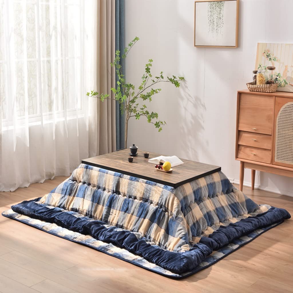 Stół grzewczy Stół grzewczy w stylu japońskim Wielofunkcyjny stół Kang Domowy stół Tatami Stół grzewczy Stolik kawowy Stół grzewczy (kolor: niebieski, rozmiar: 75 * 75 cm) (niebieski 120 * 7
