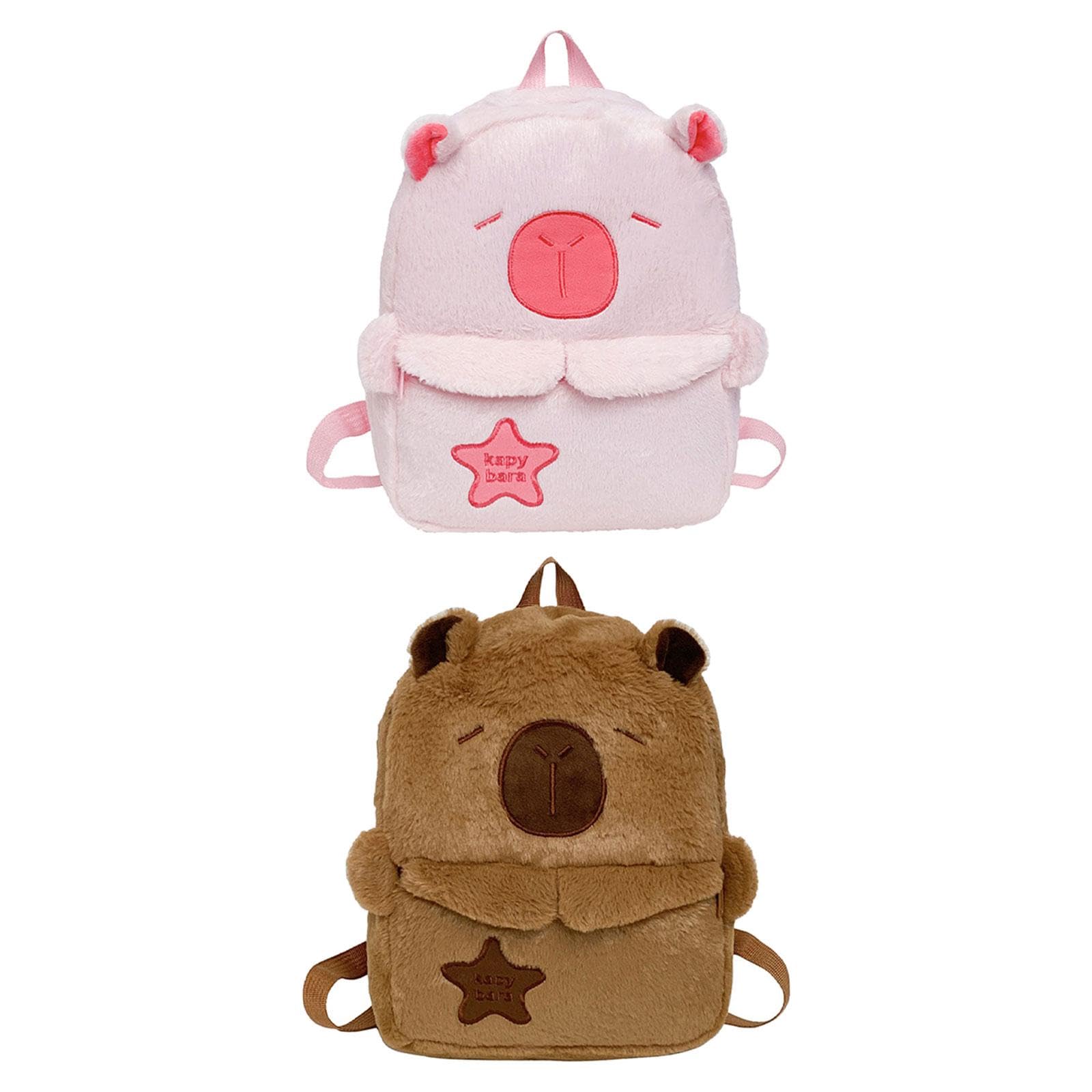 capibara backpack with handle funny casual daypack for party travel birthday pink| premium | luxury | designer | stylish