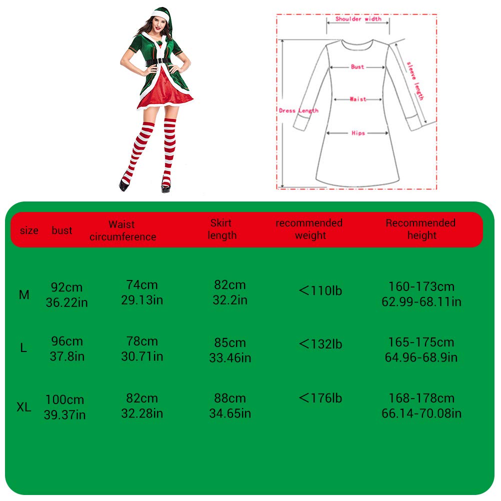 Conjunto de Disfraz de Elfo Navideño para Adultos, Traje de Cosplay con Cinturón para Fiesta Navideña de Halloween