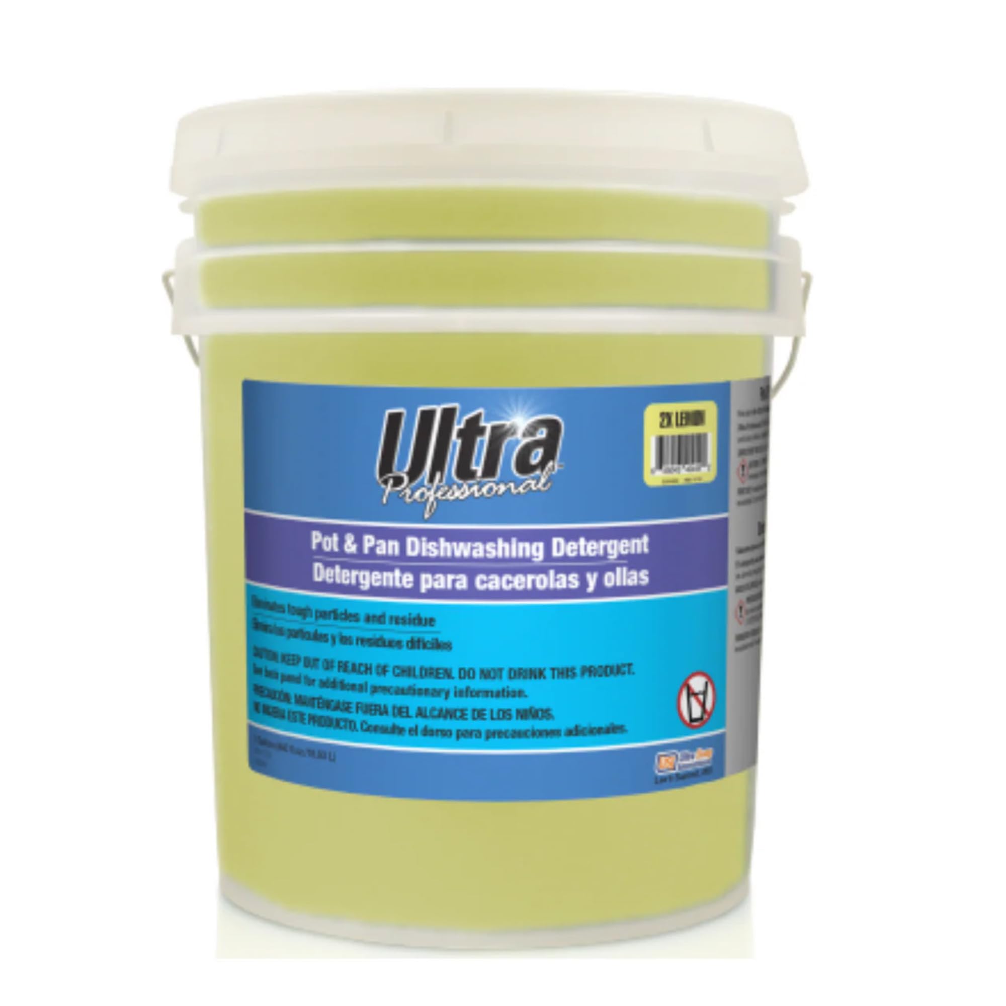 Ultra Professional 5 Gallon Pot Pan Dishwashing Detergent Dish Cleaning Liquid Lemon Scent Yellow - Powerful Grease Remover