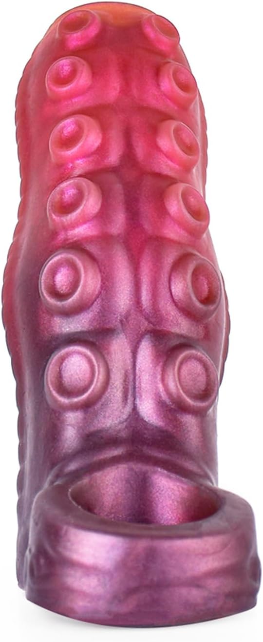 Tentacle Dildo Sleeve Realistic Penis Enlarger Sleeve Adult Sex Toy for Men, Silicone Cock Sleeve with Penis Ring Men Sex Tool, Male Penis Enlargement Sleeve Soft Penis Sheath (L)