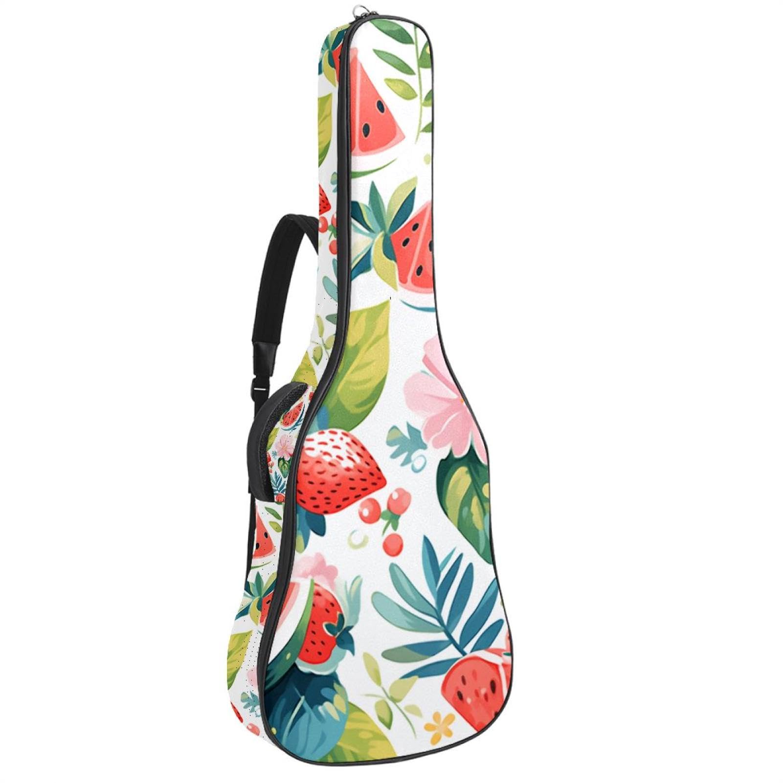NUEAHEDN Acoustic 40/41/42 Inch Fruit Party Large Capacity Guitar Gig Bag 0.4Inch Extra Thick Sponge Overly Padded, with Two Storage Pockets, Waterproof Guitar Case