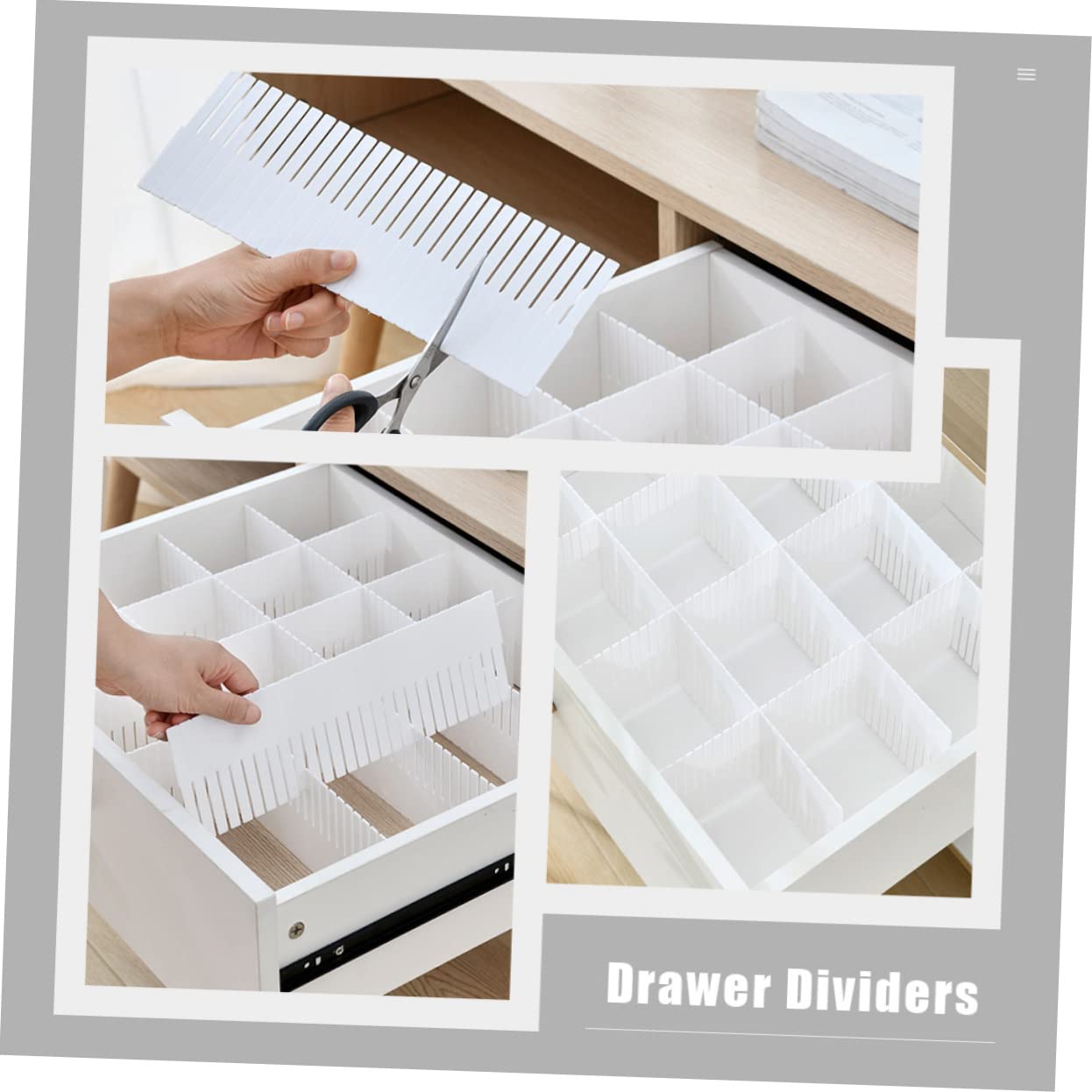 Divisori e Stoccaggio Ordinato Bianco 10 Pezzi per Cassetti in Plastica Organizzatore Combinazione Libera per Armadio e Calzini per Casa
