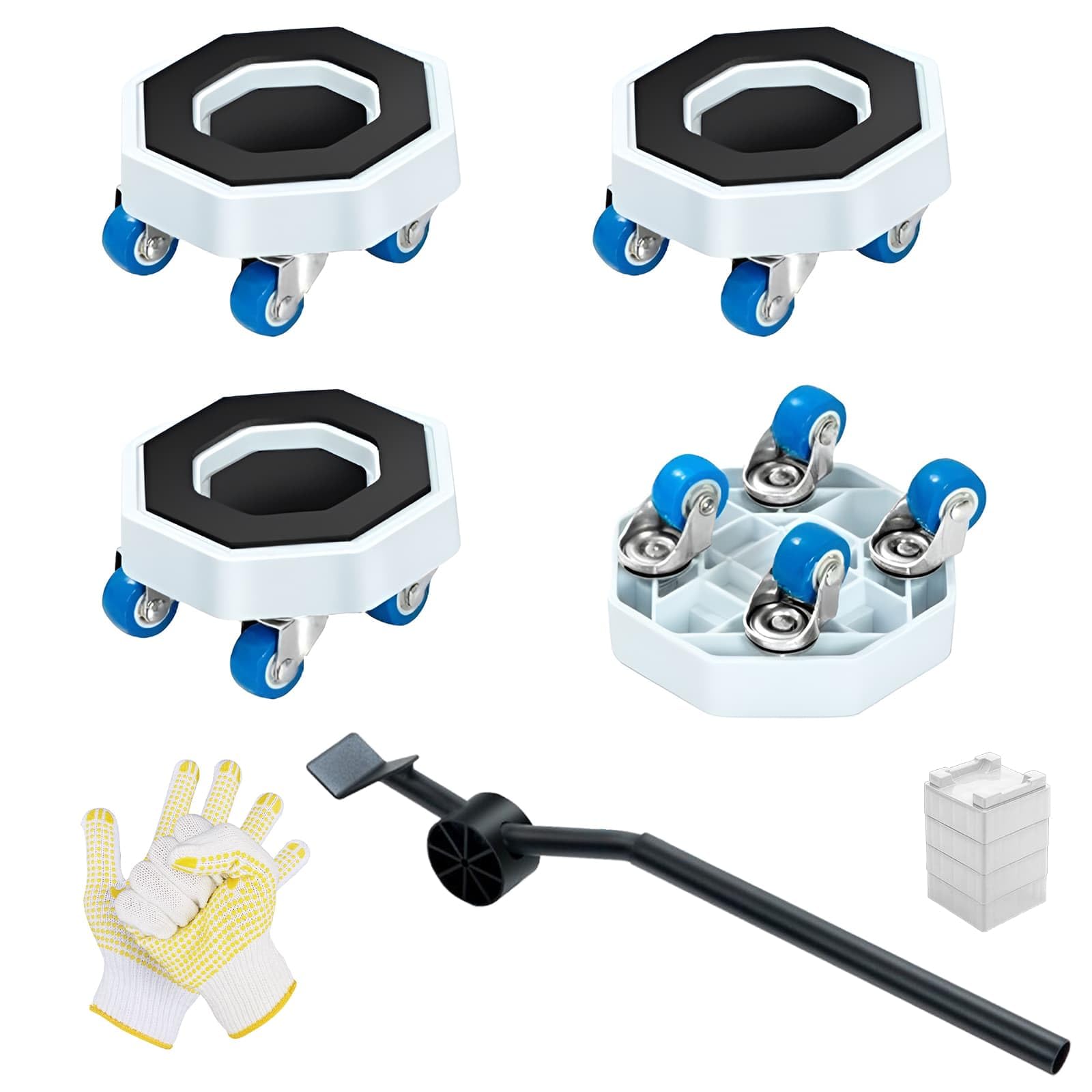 Furniture Movers Set with 360° Rotating Wheels, Heavy Duty Furniture Lifter Moving Sliders Tools, Transport Tools with Gloves and Crowbars for Sofas Beds Cabinets Home Offices