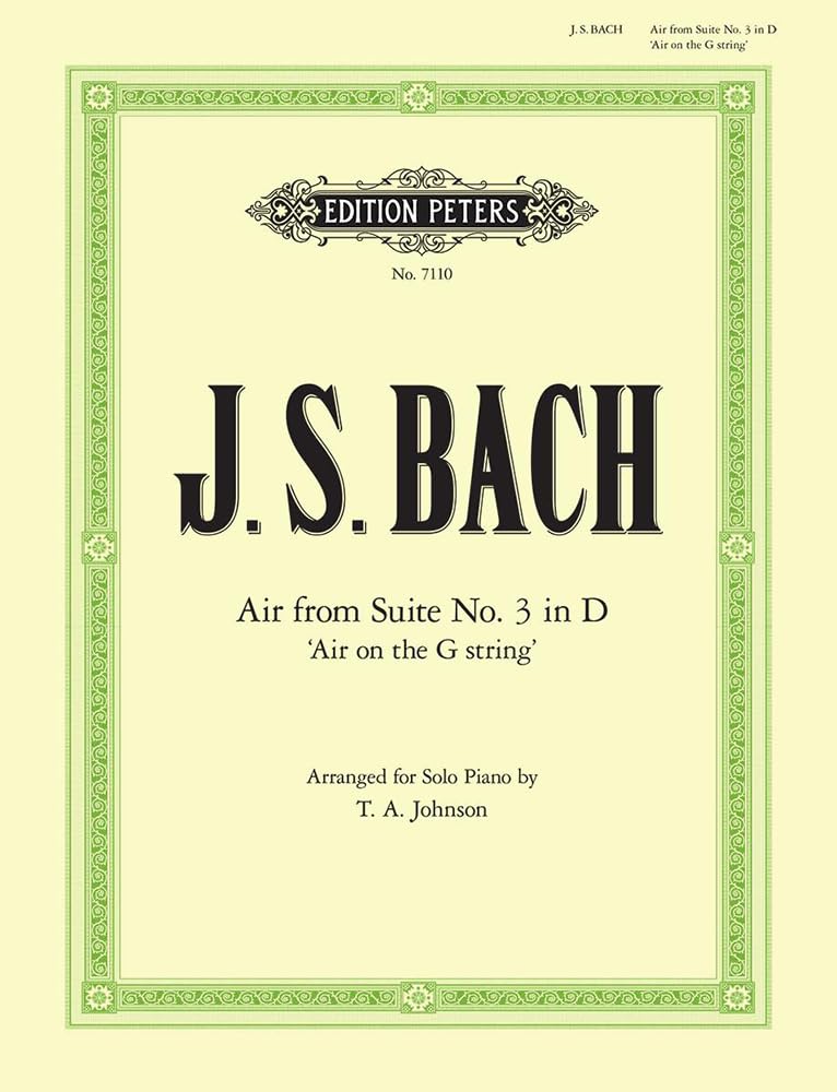Bach: Air on the G String from Orchestral Suite No. 3 in D BWV 1068 (Piano Solo) (EP7110): For Piano or Organ (2 staves only)
