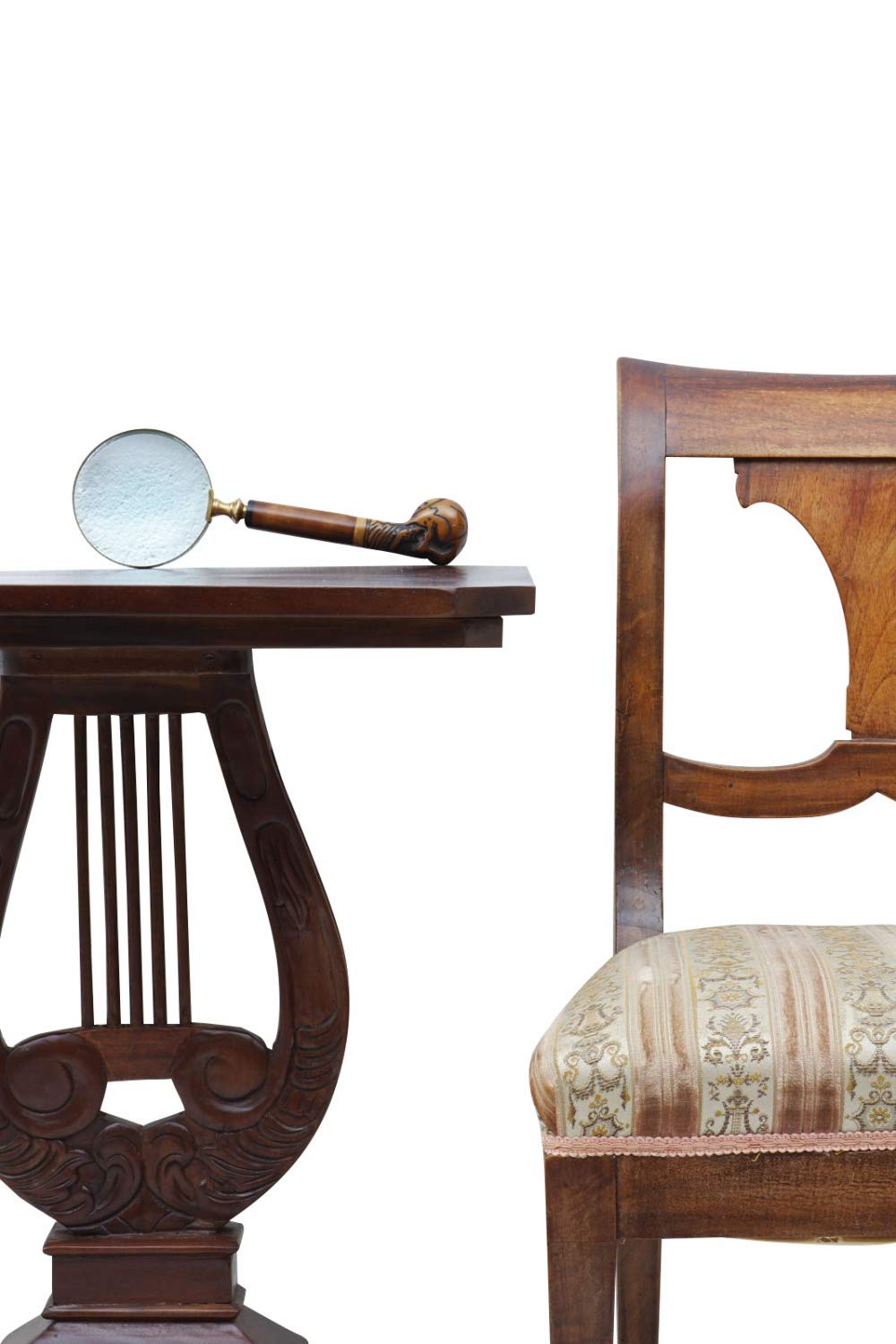 Loupe Style Antique – Squelette Crâne – Aubaho – Verre Grossisseur