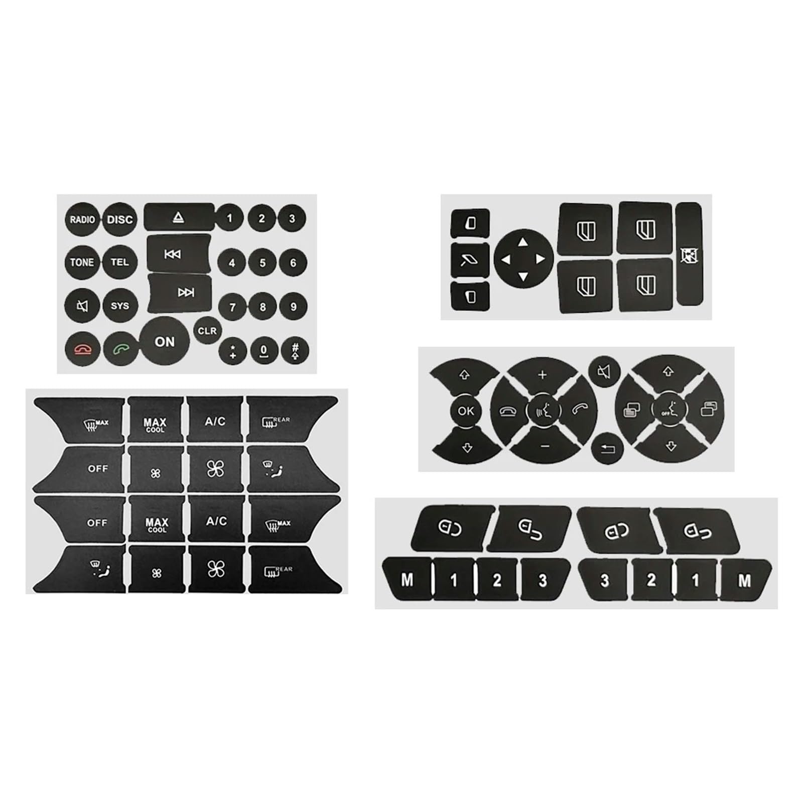 Interior Button Decals Compatible with Benz for E Class for W212 Interior Button Stickers Car Panel Air Condition Switch Decals Set Repair(Size2)