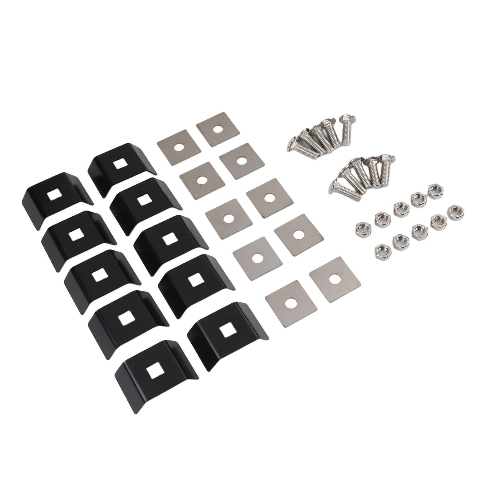 Gittermattenverbinder, verzinkt, Metall, Winkel, Längszaunverbinder für sicheren Doppelstabzaun, 40 x 35 mm, schwarz, 10 Stück