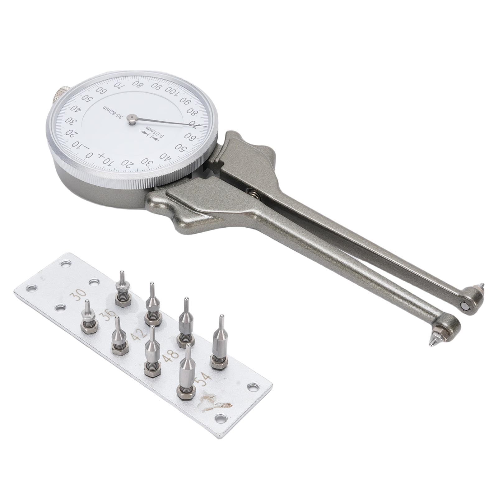 Demeras Herramienta de Medición de Calibre Interno con 8 Cabezales de Repuesto para una Medición Precisa del Calibre Interior Aleación de Aluminio de 30-62 Mm