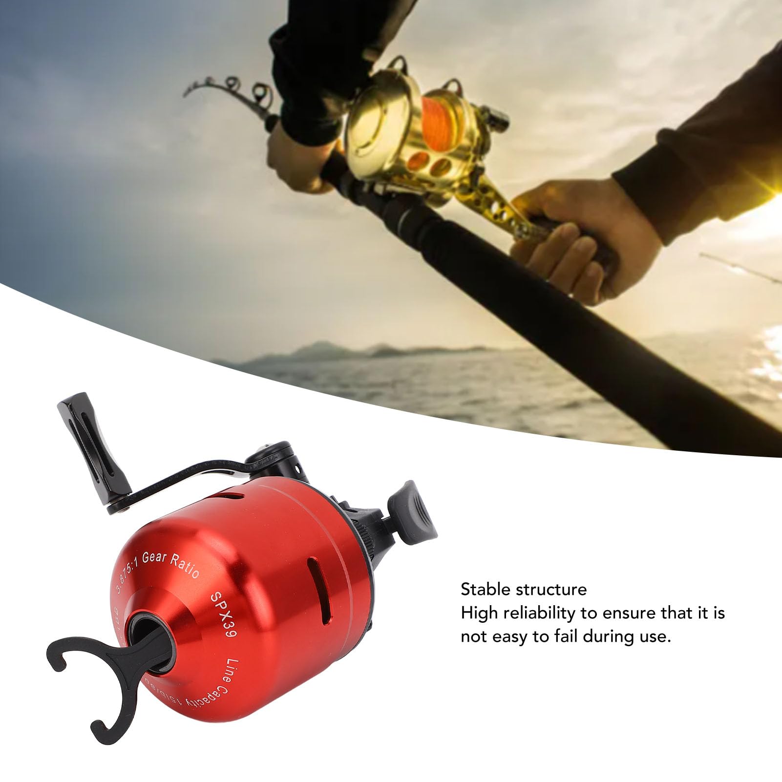Tbest Angelrolle, Leichtes Kupfer Edelstahl Indoor Mixed Anti-Spinning Rad Automatische Linie Version Für Outdoor Angelaktivitäten (rot)