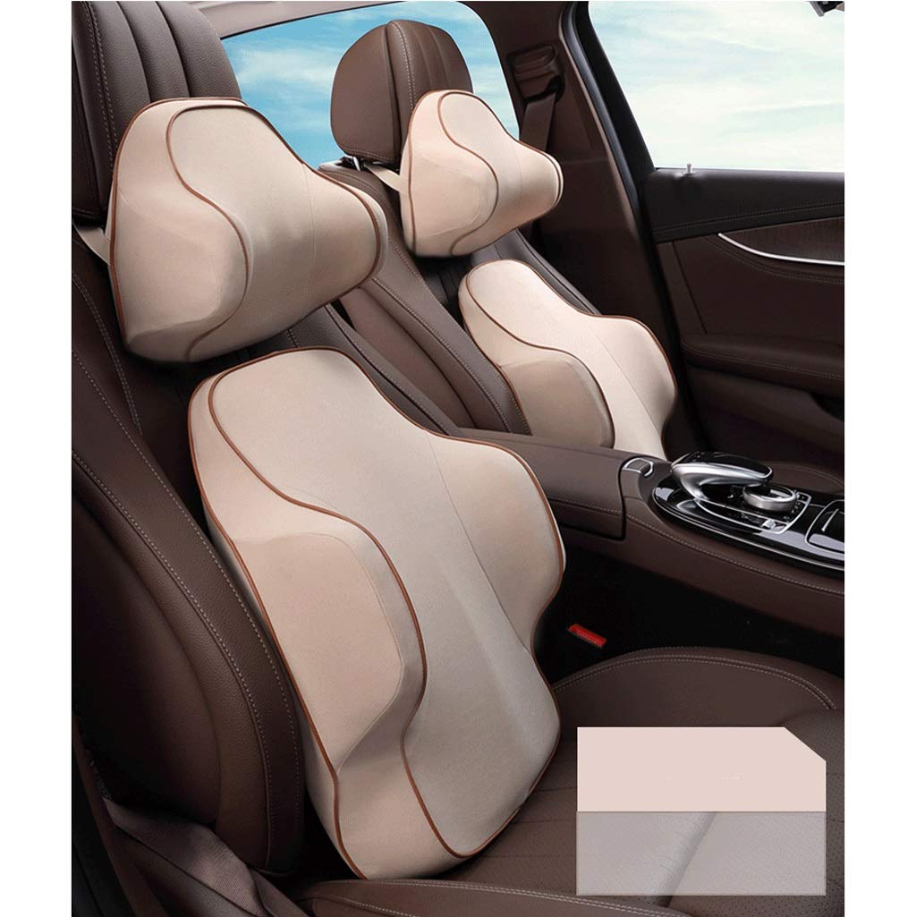 funda de asiento almohada lumbar for respetar el medio ambiente y cómodo cojín del asiento de coche almohada lumbar lumbar acolchado for la cabeza del coche reposacabezas del vehículo verano(F)