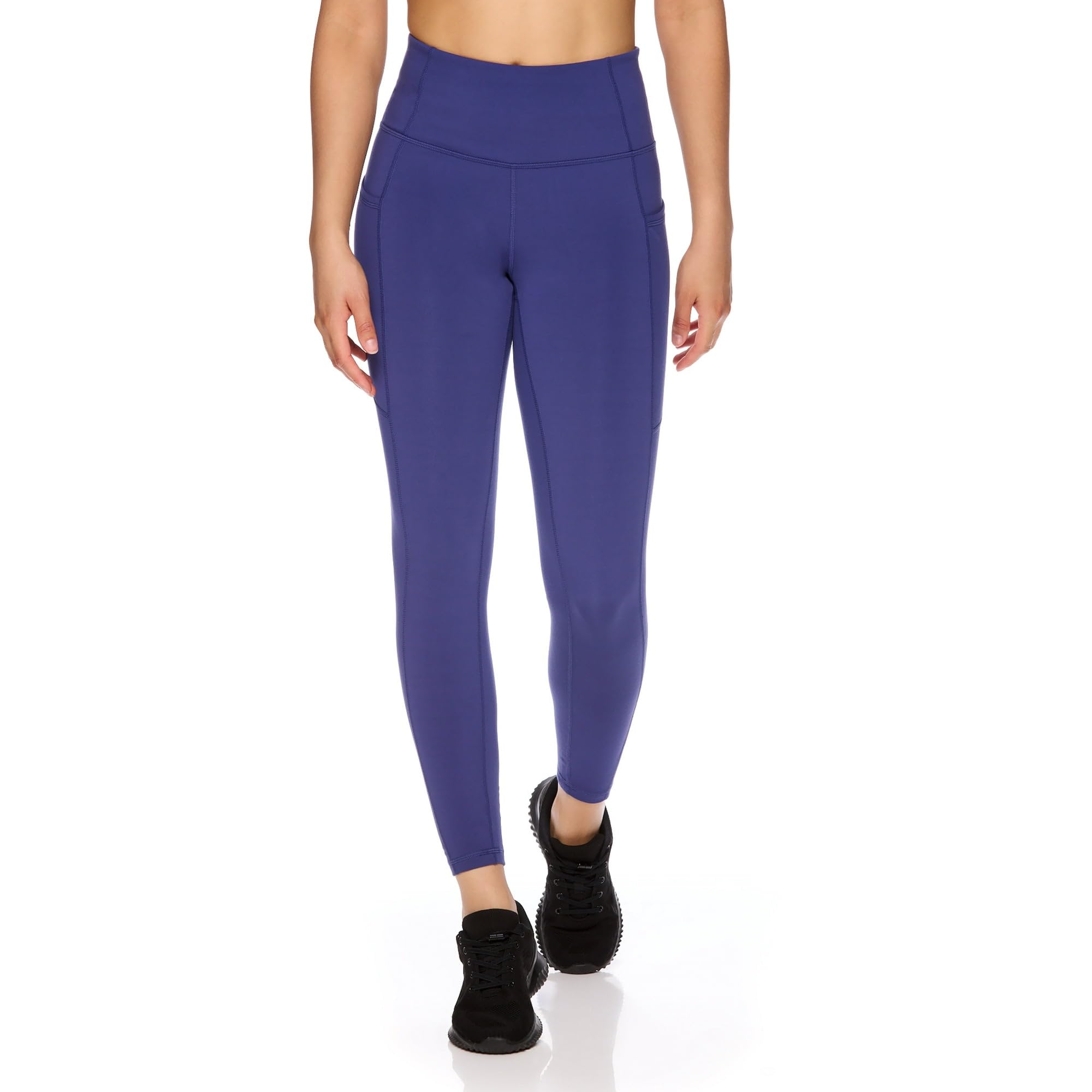 Reebok Leggings 7/8 de talle alto para mujer con bolsillos laterales