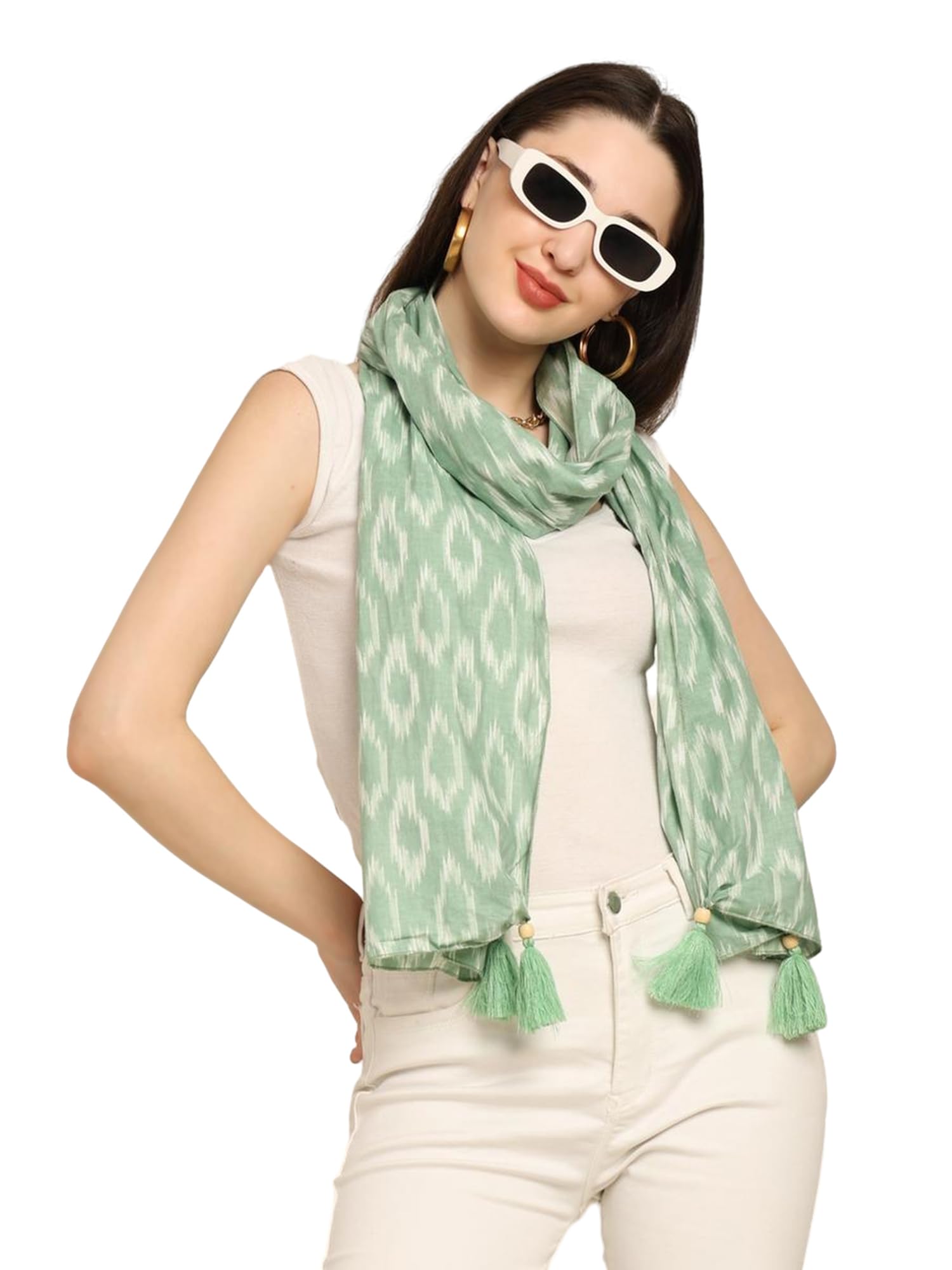 KE KanhaExportsKE KANHA EXPORTS scarf for women stylish | Scarf For Women | face mask | Printed Fancy Tassle Full Face Cover | Head | Hair Face Protection | Sun Protection in summer & Winter | Lightweight
