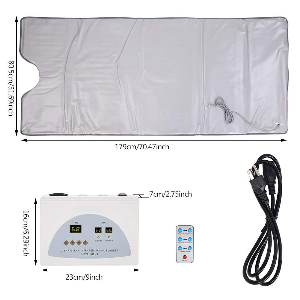 Máquina Adelgazamiento Masajeador, Manta Sauna Infrarrojo FIR 2 Zonas Digital (FIR) Manta Sauna Pérdida Peso SPA Detox Máquina Adelgazamiento Fatiga Eliminar Manta Belleza