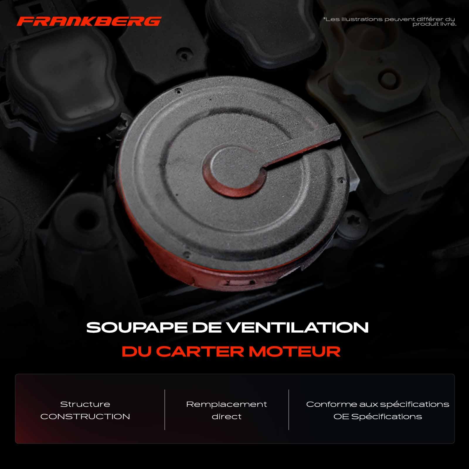 Frankberg Ensemble séparateur d'huile pour soupape de ventilation du | carter Compatible avec: Série 3 E46, Série 5 E39, Série 5 Touring E39, Série 3 Touring E46