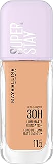 Maybelline New York Base de Maquillaje, Hasta 30H, Acabado Mate Luminoso, Lumi Matte, Tono 115