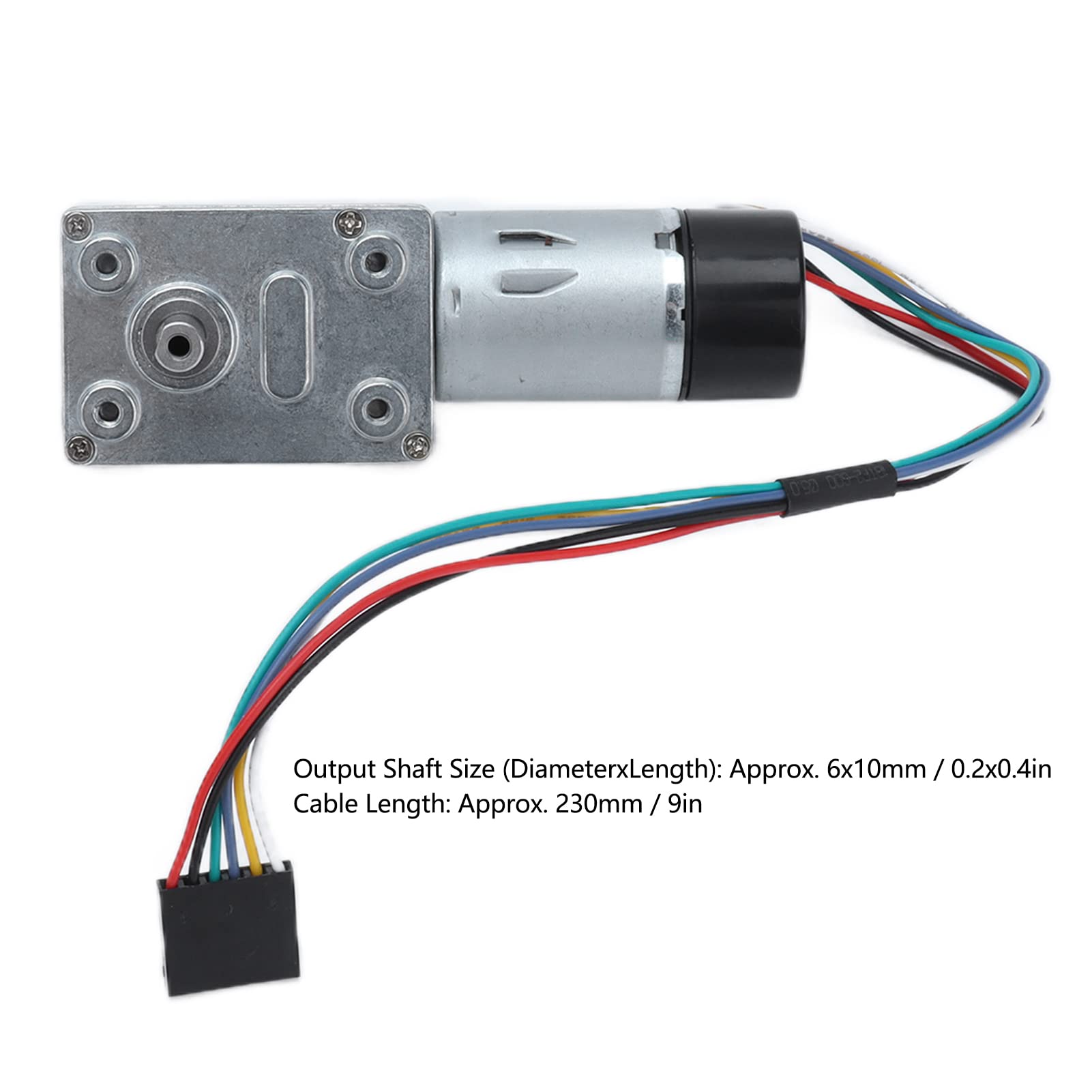JGY 370 DC Worm Gear Motor Gear Motor with Encoder Biaxial 14mm Output Shaft DC 24V for Industrial Drive Device (23RPM)