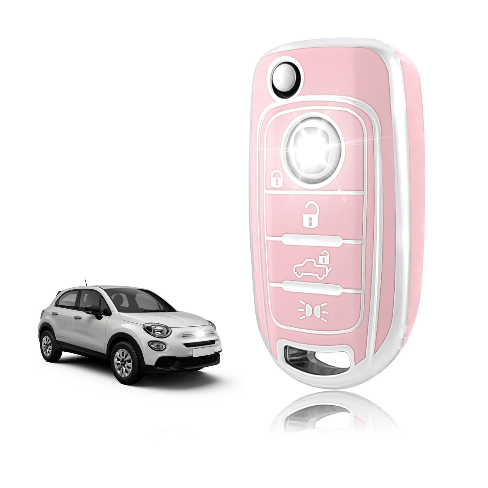 Cover Chiave TPU Fiat 500X 500L 500 Tipo Egea Toro Cronos Mirror Lounge Punto Jeep Renegade Dodge Neon Copri Chiavi Guscio Chiave Auto Telecomando Flip Key