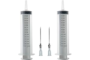 2Pcs 150ml Large Volume Dispensing Syringe with Needles