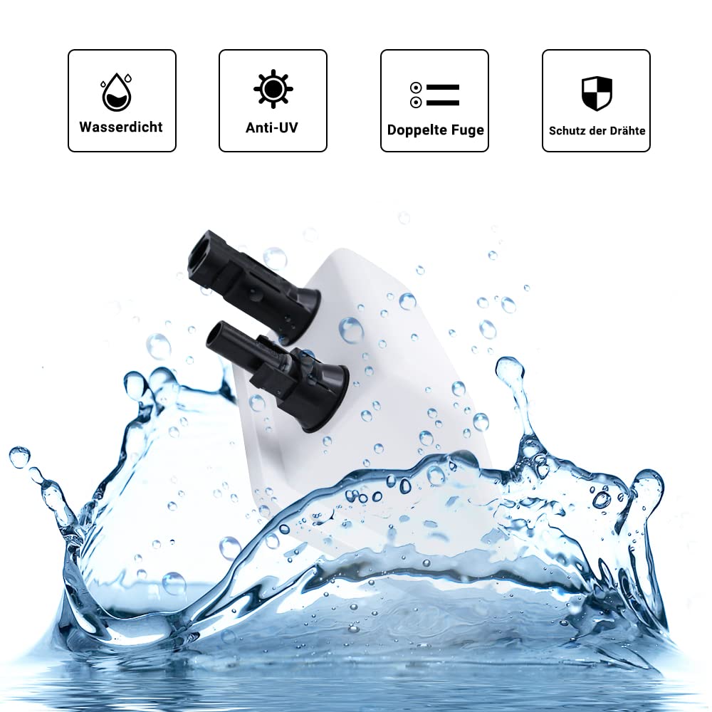 SayHome, passacavo doppio con cavo solare da 10 m, resistente ai raggi UV, IP68, per camper, barca, roulotte, marina