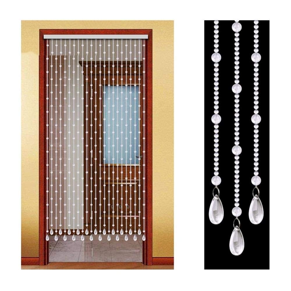 Rideaux de perles en cristal naturel transparent pour salon et chambre