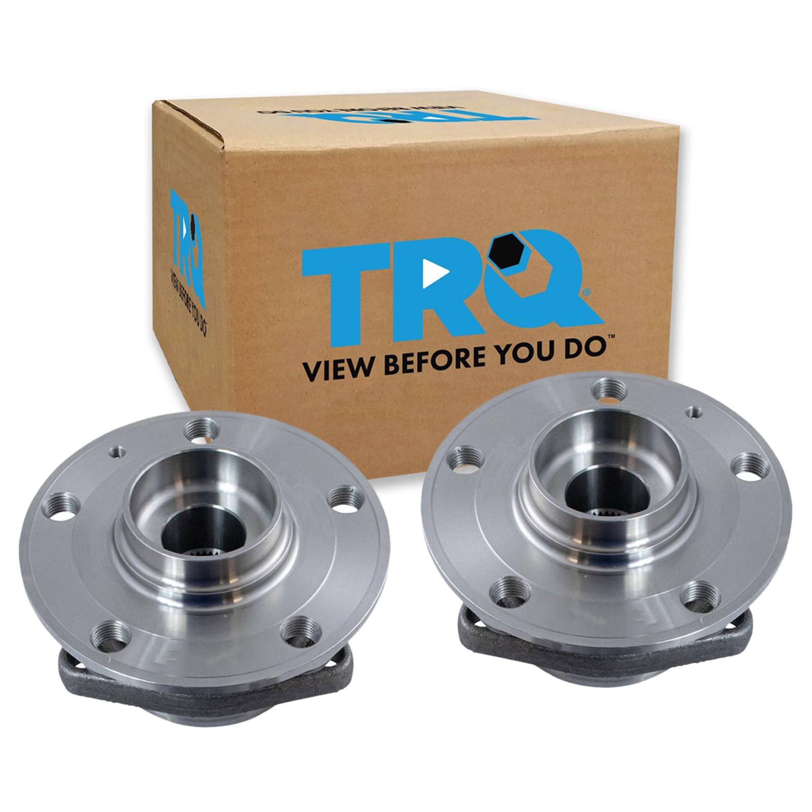 TRQ 2 Piece Front Rear Wheel Bearing &amp; Hub Assembly Set with ABS Sensor