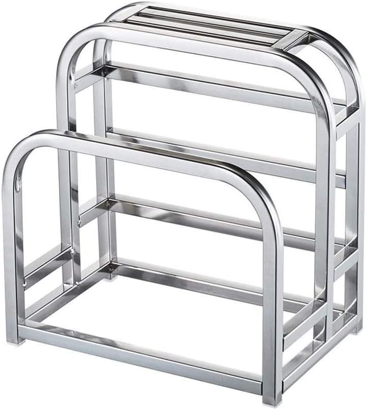 Kitchen Stainless Steel Cutting Board Holder Knife Block Tools Organizer Storage Rack