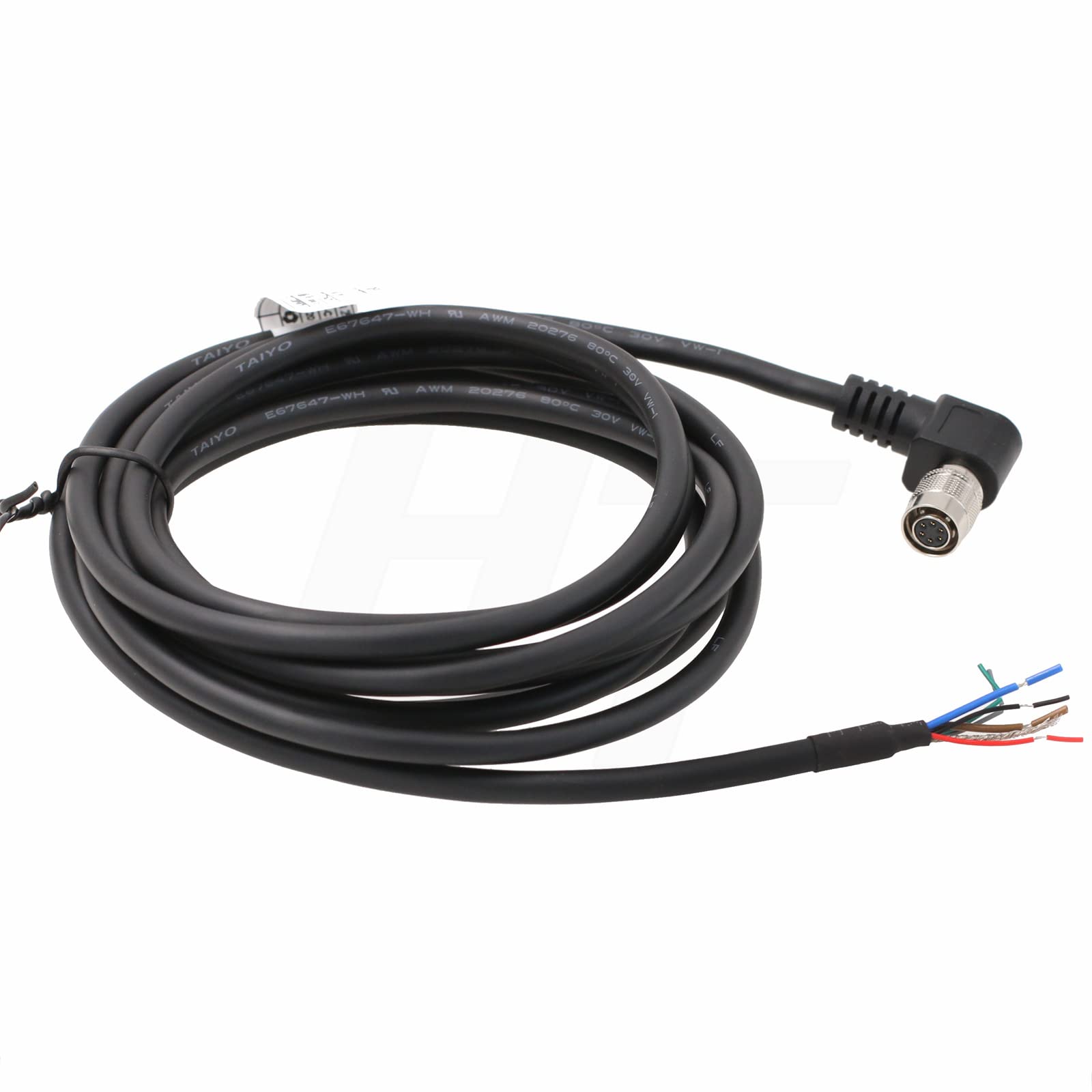 Right Angle Hirose 6 Pin Female HR10A-7P-6S to Flying Leads Cable for Allied Vision Mako USB3, Point Grey Blackfly Basler ace Racer GigE Camera (1)