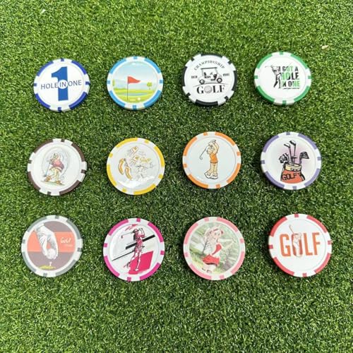 HH-GOLF Golf Ball Marker Poker Chips, 12 Styles Funny Collection