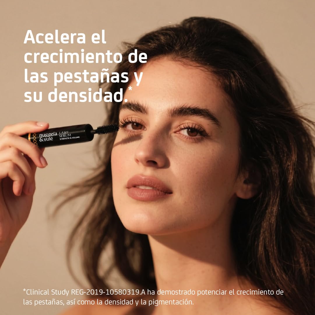 Nuggela & Sulé Lash Serum. Sérum de Pestañas de Doble Acción: Fortalecedor y Voluminizador. Con Extracto de FO-TI. Demostrado Mediante Estudio Clínico. 5 ml + 5 ml