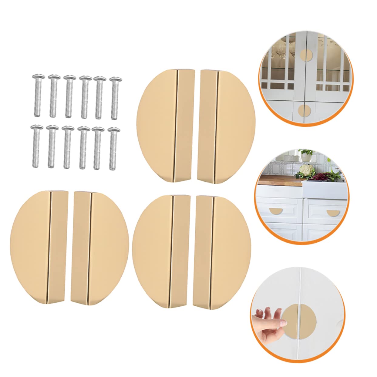 LIFKOME 6 Halbkreis Raumaluminium Möbelgriff 64mm Stück mit Lochabstand