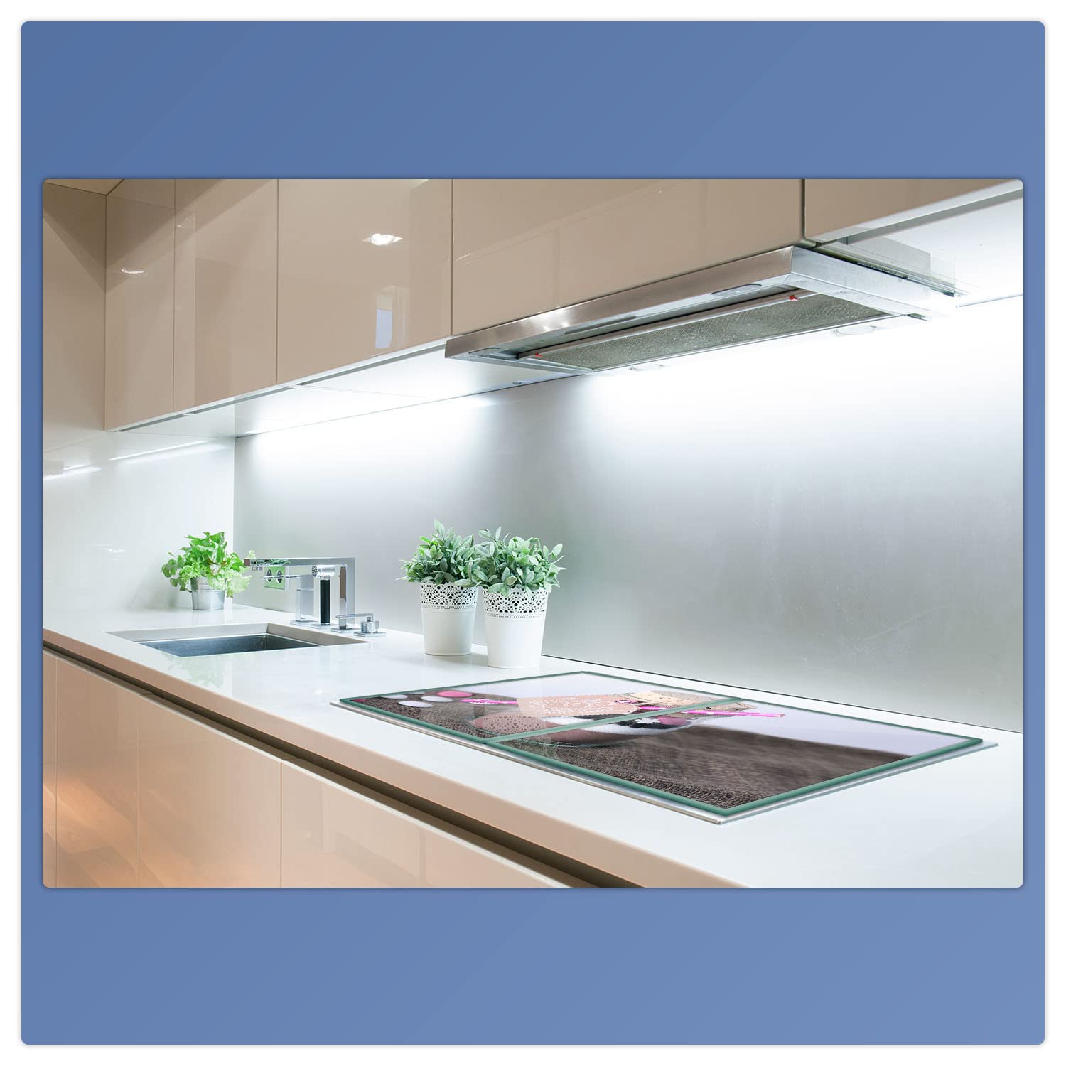 decorwelt Placa para Cubrir la vitrocerámica, 2 Piezas, 2 x 40 x 52 cm, para cocinas de inducción, Color marrón