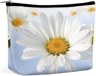 White Daisy Toiletry Bag Portable Large Capac...