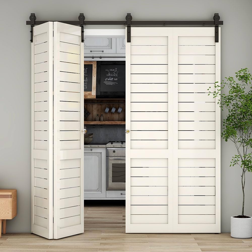 Kit Guide Porta Scorrevole 200 Cm - Per Porte Fino A 120 Kg, Ruote Grandi, Facile Installazione