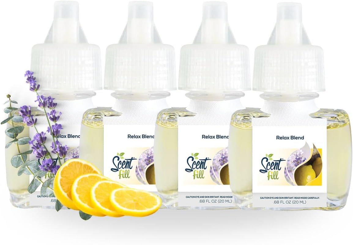 Relax Blend Plug in Air Freshener, 4 Scented Oil Refills