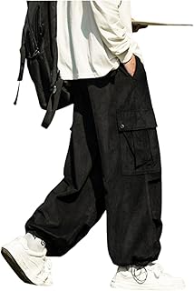 [foveitaa] ズボン カーゴパンツ コーデュロイ ロングパンツ メンズ オーバーサイズ ワイドパンツ リラックスパンツ ガウチョ スウェット スポーツ アウトドア 調整紐 ウエストゴム 人気 無地 春服 秋服 冬服