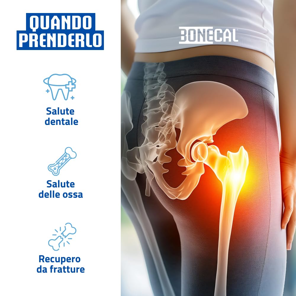 Integratore di Calcio Algale 100% vegetale Aquamin®, Vitam. K2, D3 (1000 UI), Salute delle ossa-denti-muscoli, No glutine, Pharmanutra BONECAL 20BUST OFFERTA TRE CONFEZIONI