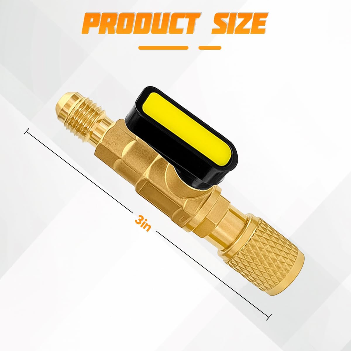 Car Air Conditioning Refrigerant Ball Valve, 3PCS 1/4" SAE Brass HVAC Female Thread Shut-Off Adapter, Color Coded Automotive A/C Ball Valve Tools, Fit for R134A R410A R12