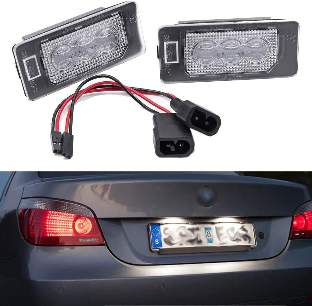 2Pcs LED License Plate Lights Number Lamp for BMW E82 E46 E92 E93 E39 E60 E61 E84